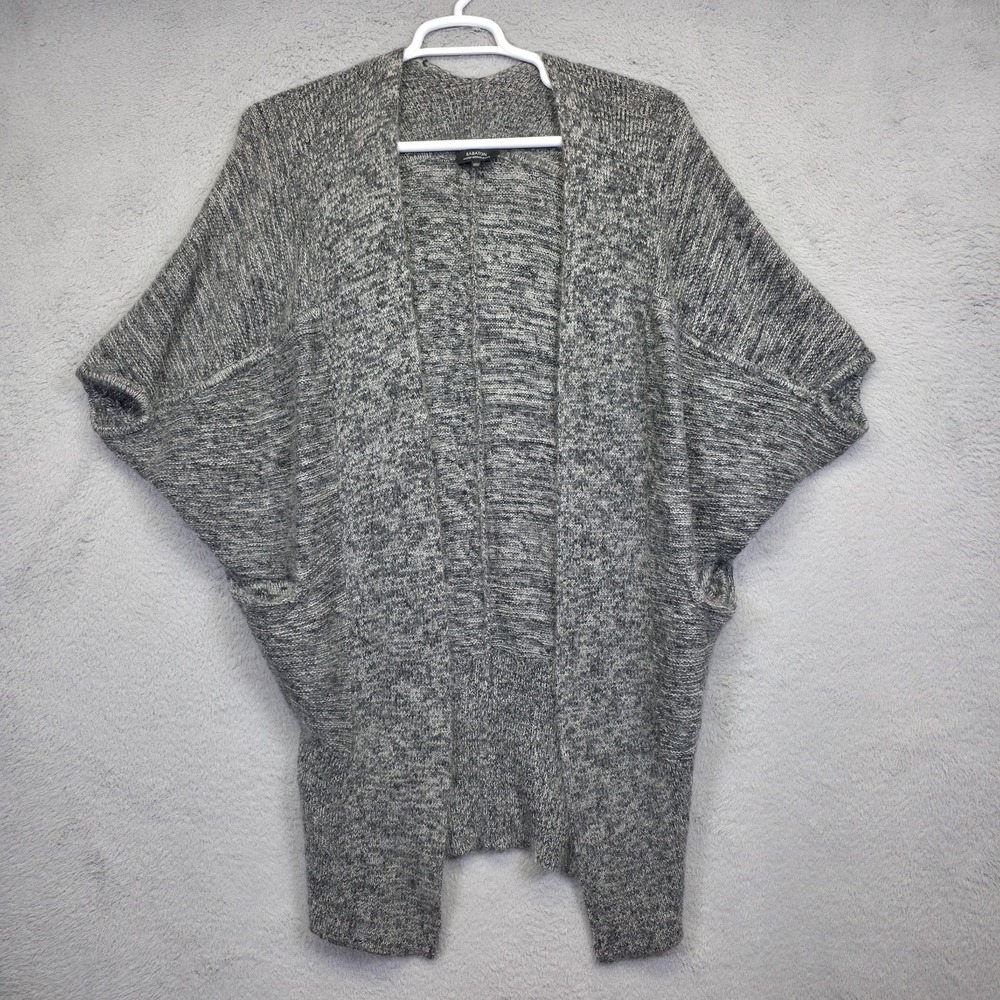 Babaton Cardigan Women 2XS Gray Open Italian Mohair Alpaca Wool Oversized Lounge